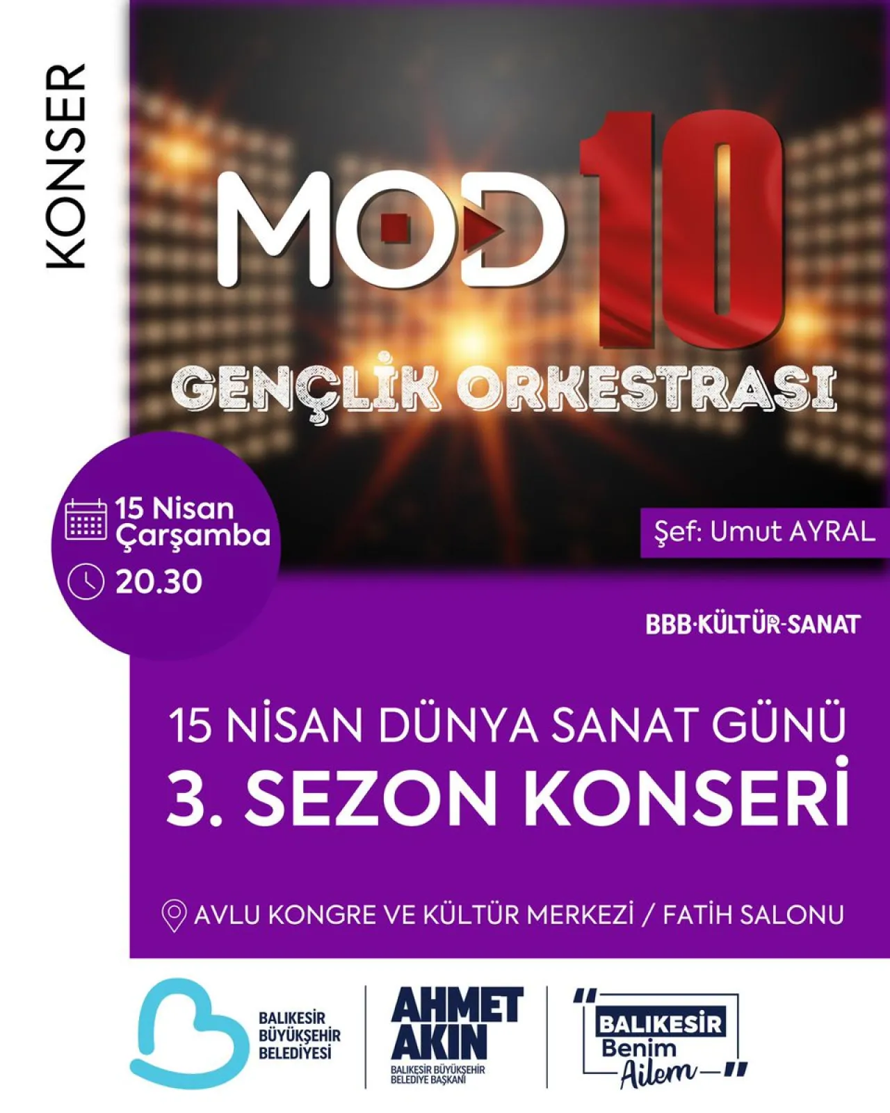Balıkesir'de Dünya Sanat Günü Konseri: Mod10 Gençlik Orkestrası Sahne Alacak