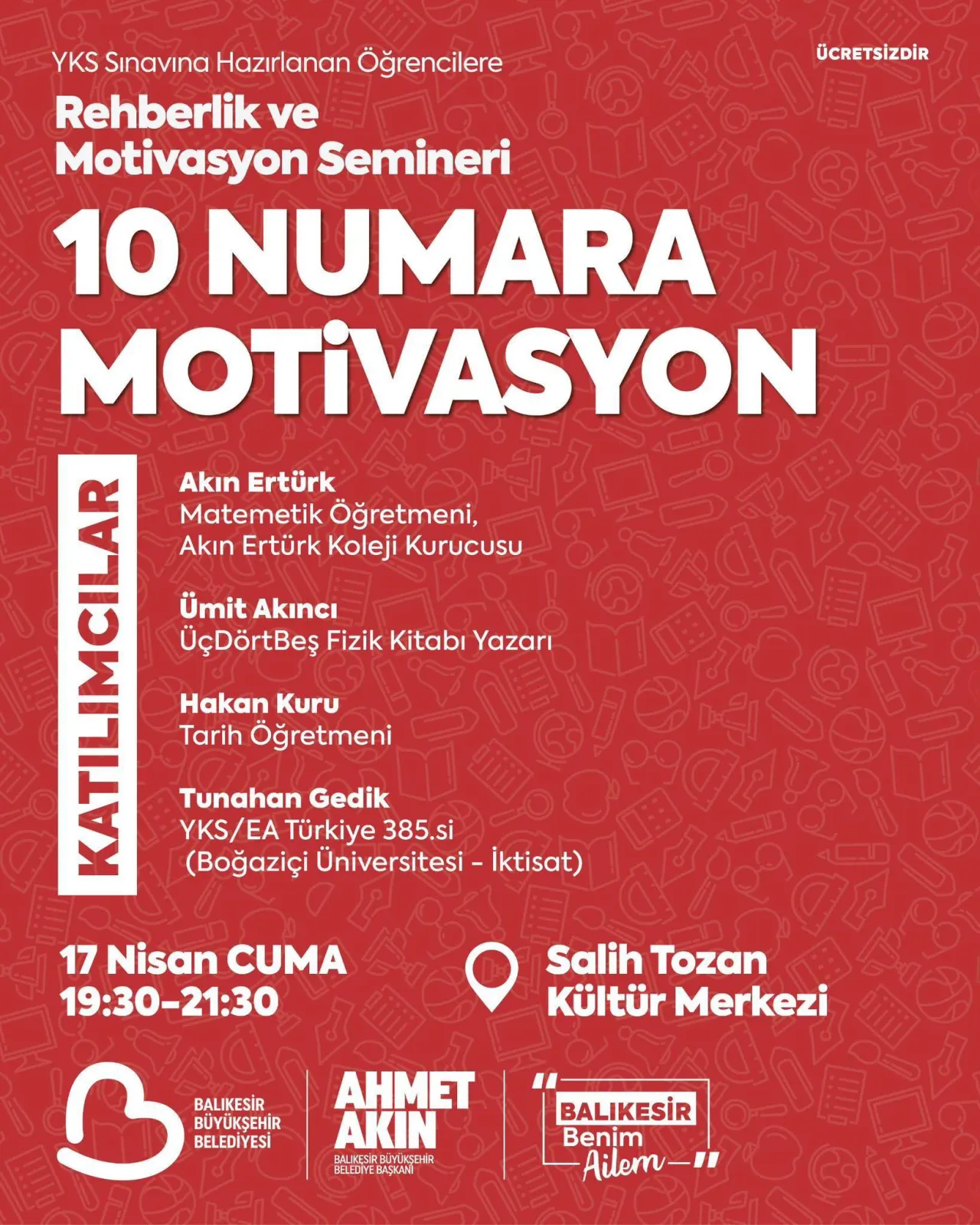 Balıkesir'de Ücretsiz YKS Motivasyon Semineri | 17 Nisan