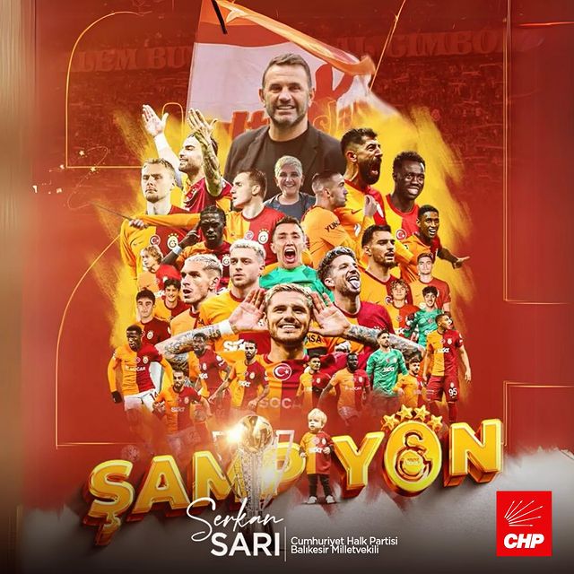 CHP Milletvekilinden Galatasaray’a Şampiyonluk Tebriki
