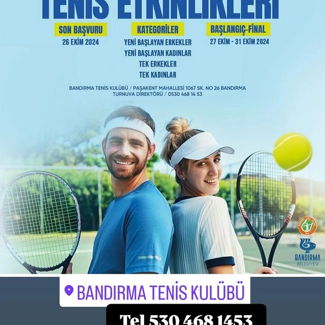 Bandırma’da Yaşasın Cumhuriyet Tenis Etkinlikleri Düzenleniyor