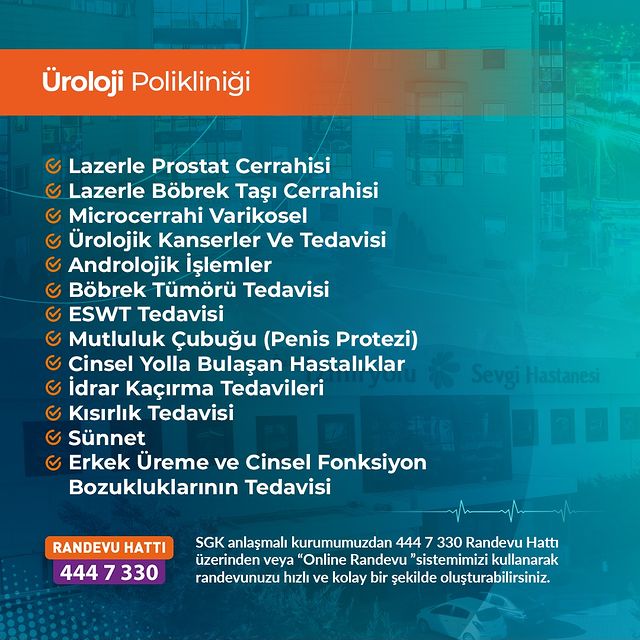 Özel Sevgi Hastanesi Randevu Sistemini Duyurdu