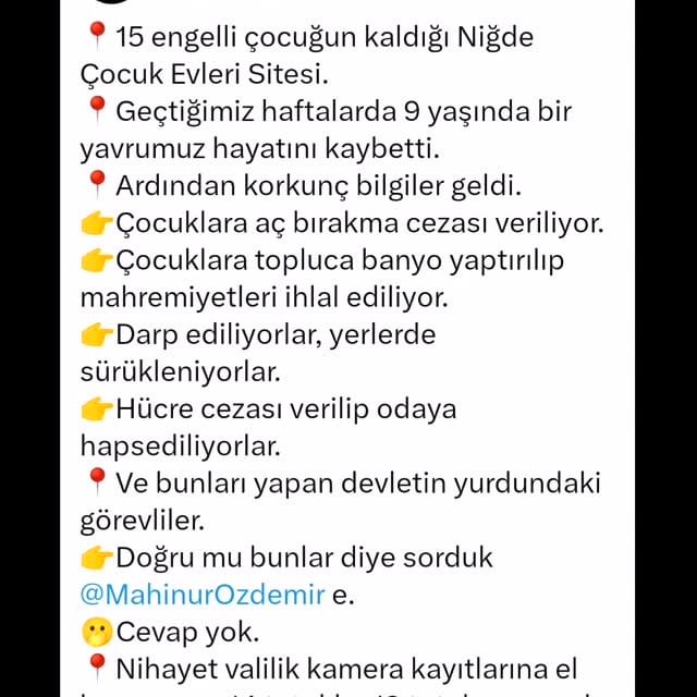 Niğde’deki Çocuk Evleri Sitesi’nde Engelli Çocuklara Yönelik İddialar Gündemde