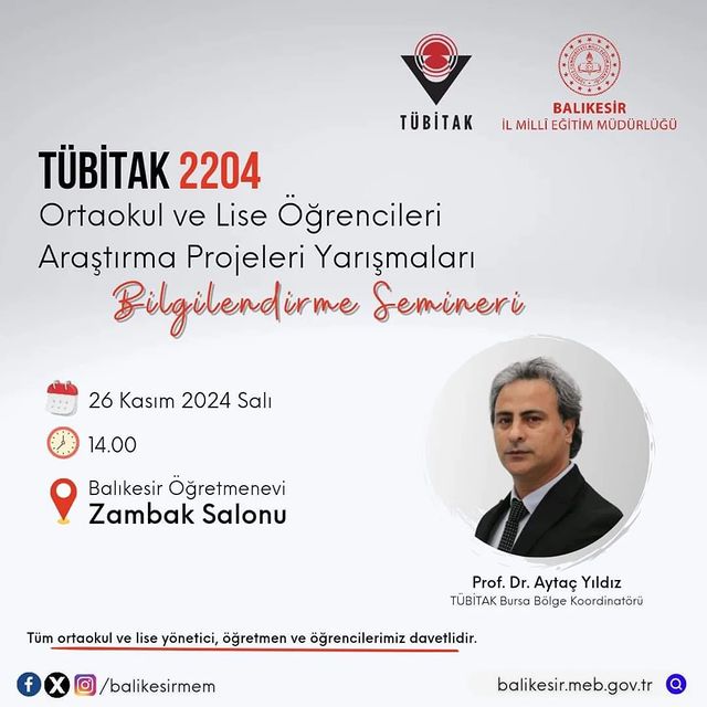 TÜBİTAK Yarışmaları İçin Bilgilendirme Semineri Düzenlenecek