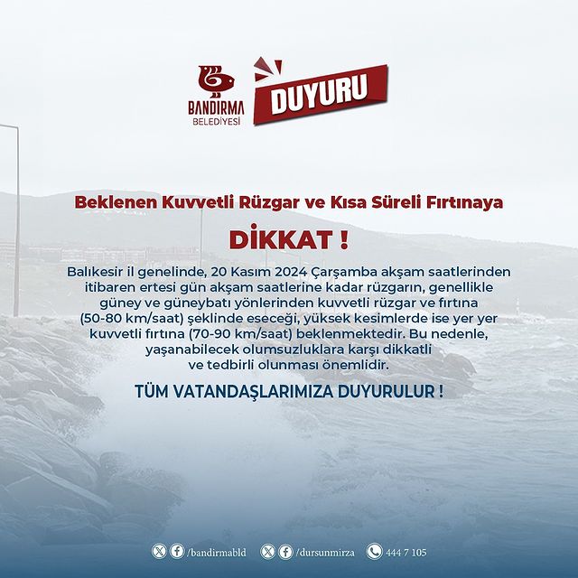 Meteoroloji’den Uyarı: Kuvvetli Rüzgar ve Fırtına Geliyor