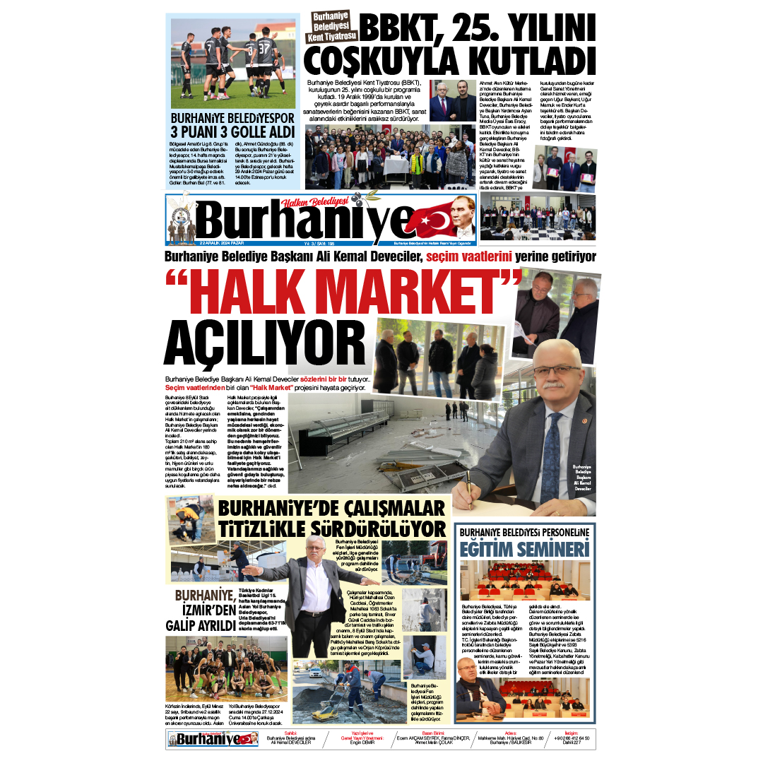 Burhaniye Haber Gazetesi’nin 195. Sayısı Yayımlandı