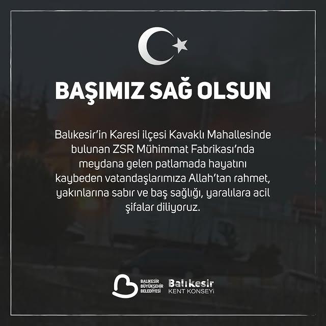 Balıkesir Karesi’de ZSR Mühimmat Fabrikası’nda Patlama