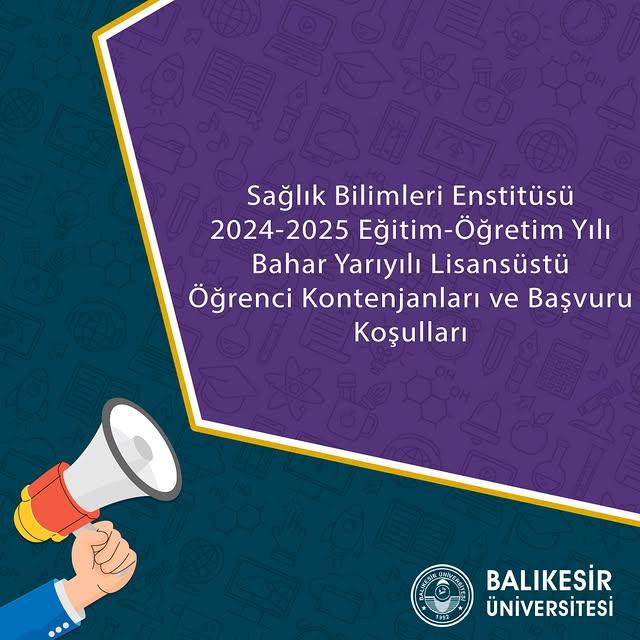 Balıkesir Üniversitesi Lisansüstü Programlarına Öğrenci Alımı Duyurusu