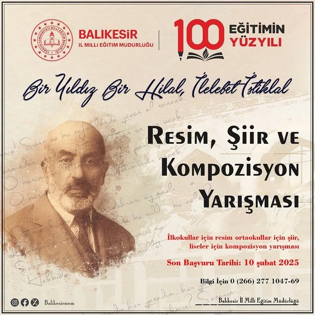 Erdek İlçe Millî Eğitim Müdürlüğü’nden “Bir Yıldız Bir Hilal İlelebet İstiklal” Yarışması Düzenleniyor