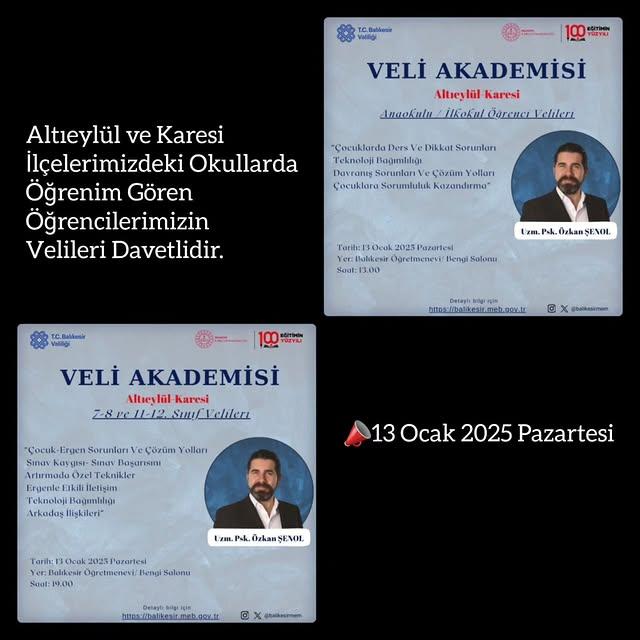 Karesi İlçesi’nde Velilere Yönelik Eğitim Programı