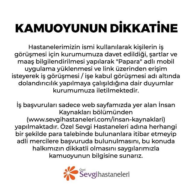 Dolandırıcılık Uyarısı