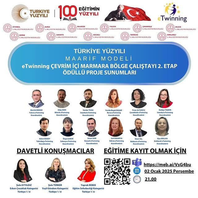 Türkiye Yüzyılı Maarif Modeli Çevrim İçi eTwinning Marmara Bölge Çalıştayı