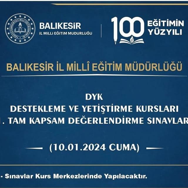 Susurluk’ta Destekleme ve Yetiştirme Kursları Sınavı Gerçekleştirilecek