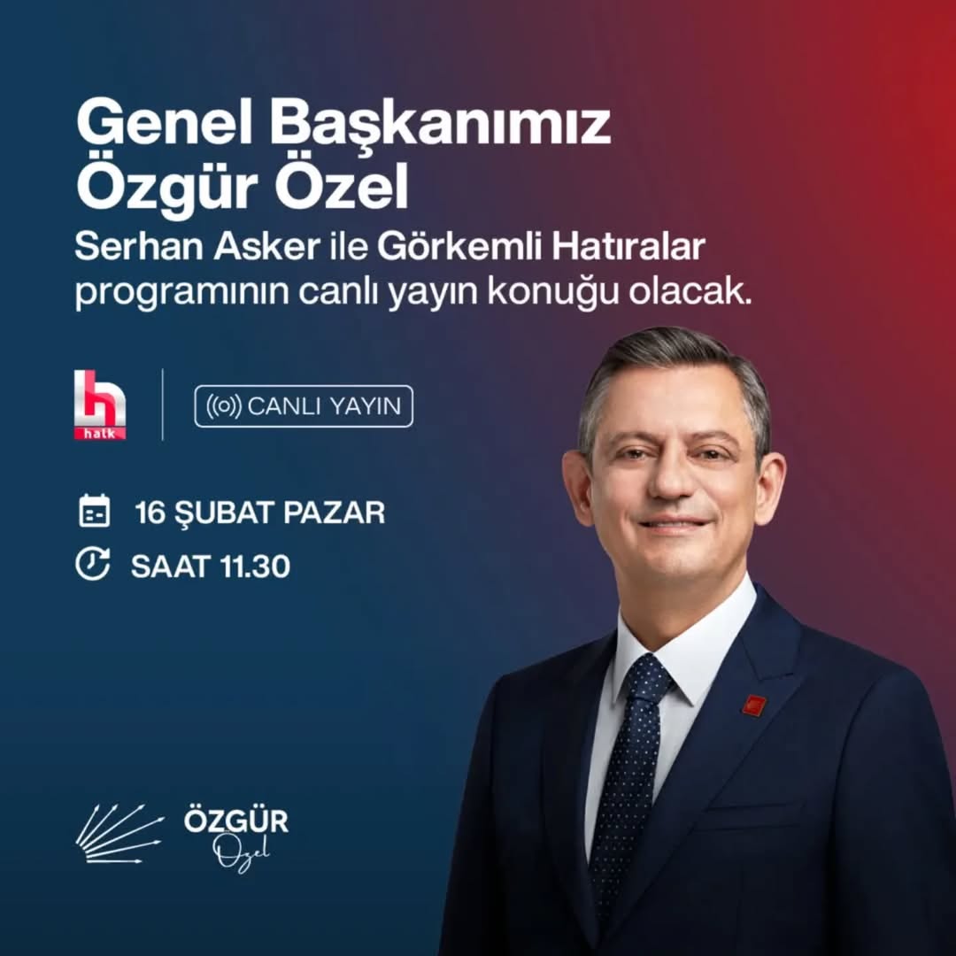 CHP Genel Başkanı Özgür Özel Halk TV’de Canlı Yayına Katılıyor