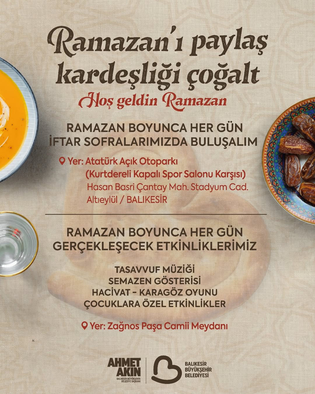 Balıkesir’de Ramazan Coşkusu: Her Gün İftar ve Etkinlikler