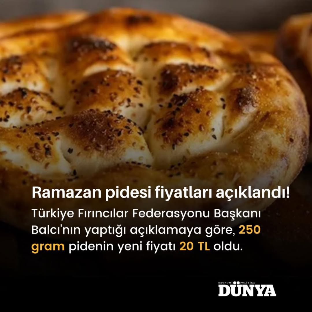 Ramazan Pidesi Fiyatları 20 TL Olarak Belirlendi