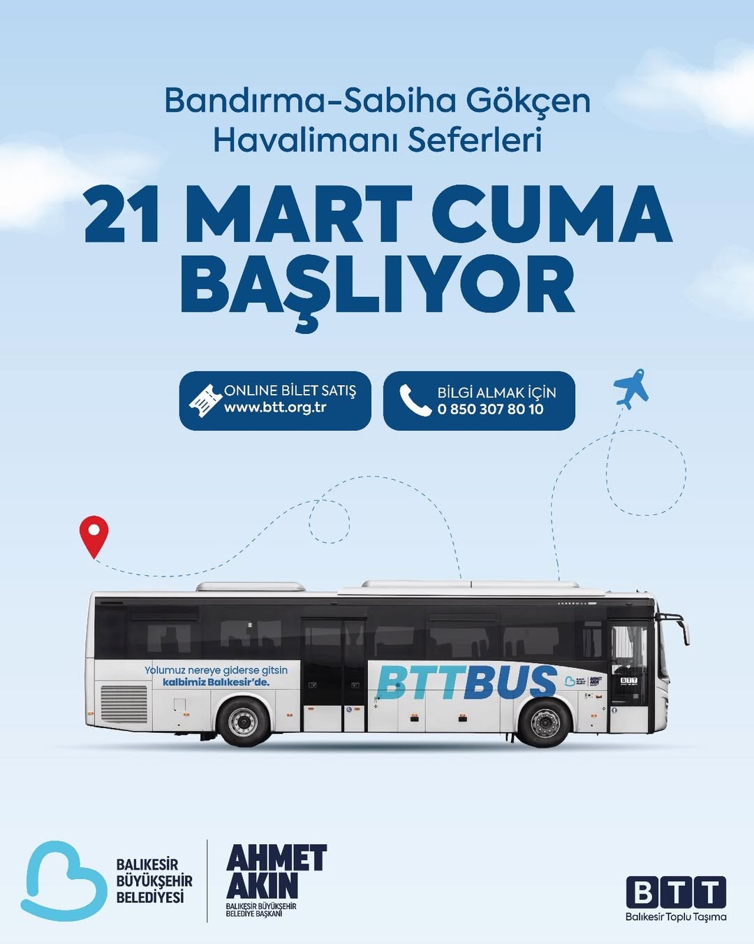 Bandırma-Sabiha Gökçen Arası Yeni Otobüs Hattı Başladı