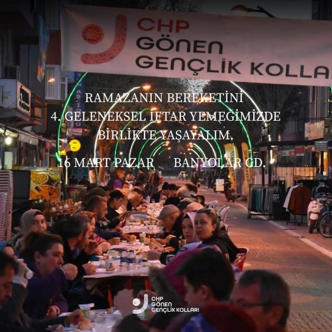 Gönen’de CHP Gençlik Kolları Geleneksel İftar Yemeği Düzenleyecek